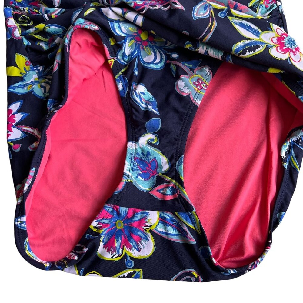 Anne Cole Twist Front Shirred Floral One-Piece Swimsuit Size M - Picture 5 of 13